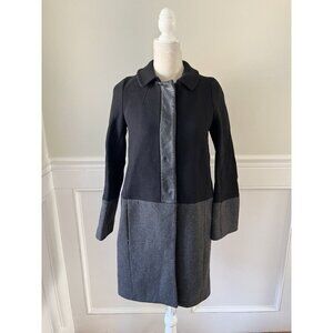 Gerard Darel Wool Blend Colorblock Coat With Removable Collar - Size EU 36 US 4